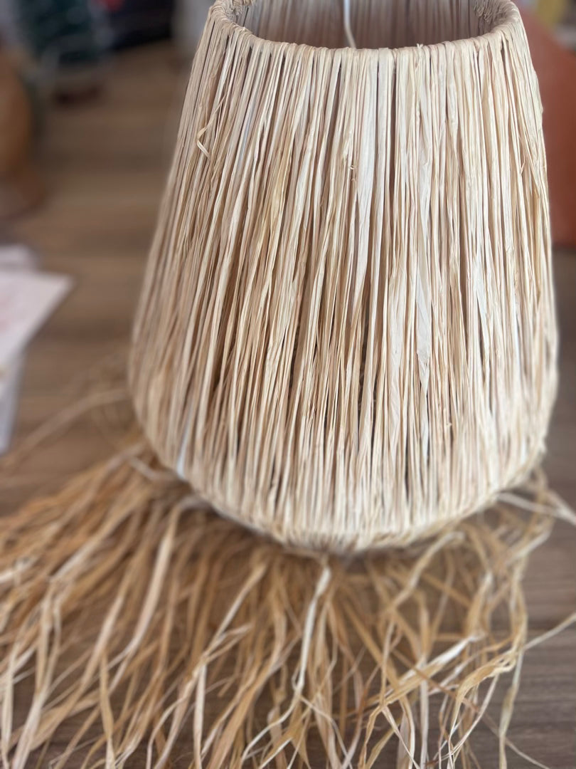 Hanging Bell Pendant - Raffia SAMPLE