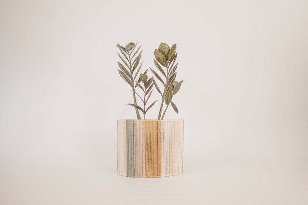 Planter Pot Cover - Gold, Sage, Beige