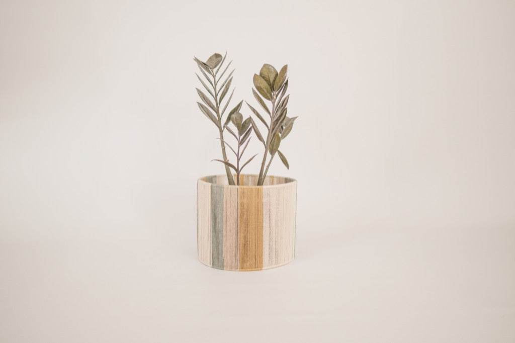 Planter Pot Cover - Gold, Sage, Beige