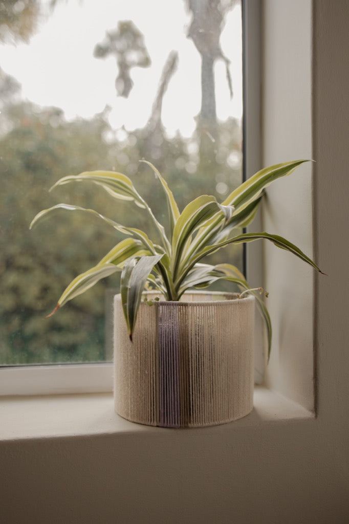 Planter Pot Cover - Purple, Green, Beige