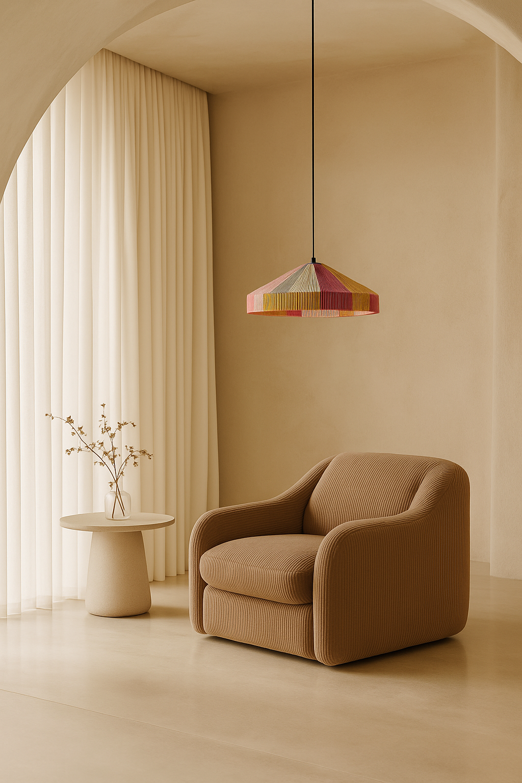 Hanging Pancake Pendant - Flamingo Flair