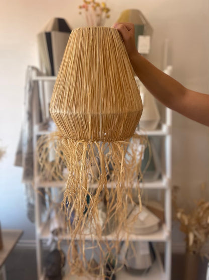 Hanging Bell Pendant - Raffia SAMPLE