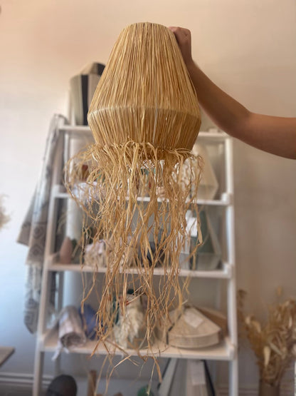 Hanging Bell Pendant - Raffia SAMPLE